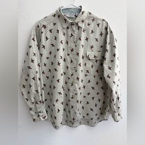Vintage 100% cotton button up mallard duck relaxed fit outdoor cottage 90’s dad